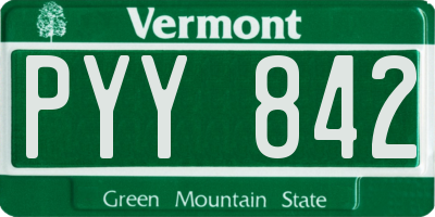 VT license plate PYY842