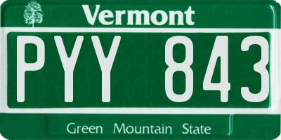 VT license plate PYY843