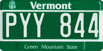 VT license plate PYY844