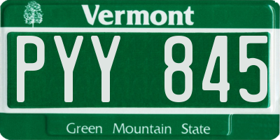 VT license plate PYY845