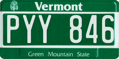 VT license plate PYY846