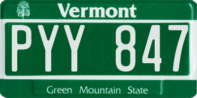 VT license plate PYY847