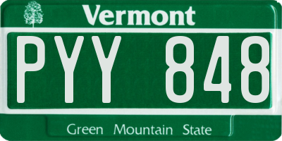 VT license plate PYY848