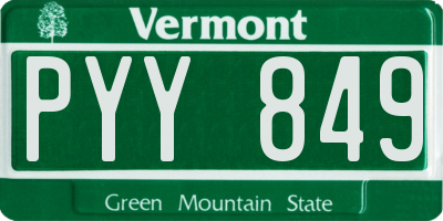VT license plate PYY849