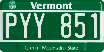 VT license plate PYY851