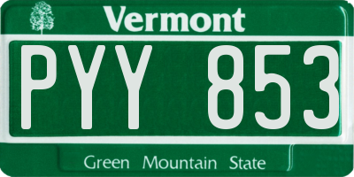 VT license plate PYY853