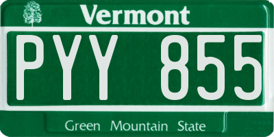 VT license plate PYY855