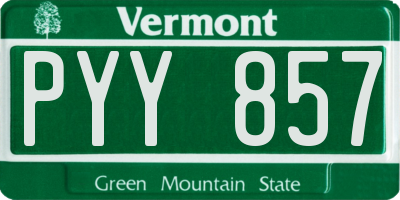 VT license plate PYY857