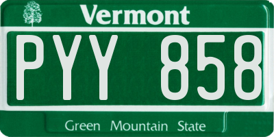 VT license plate PYY858