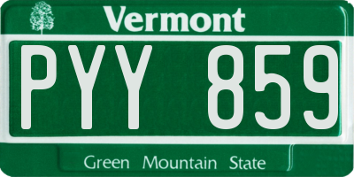 VT license plate PYY859