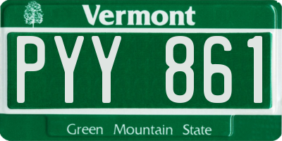 VT license plate PYY861