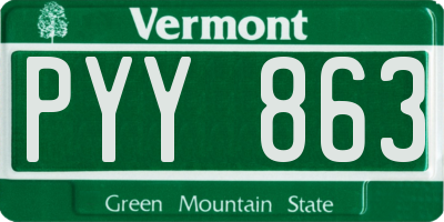 VT license plate PYY863