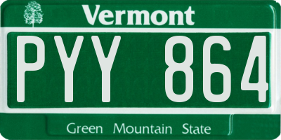 VT license plate PYY864