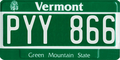 VT license plate PYY866
