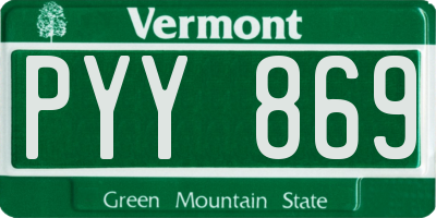 VT license plate PYY869