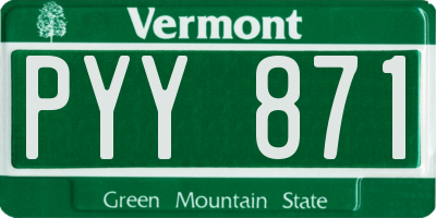 VT license plate PYY871