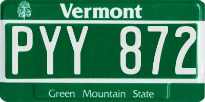 VT license plate PYY872