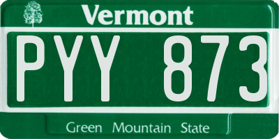 VT license plate PYY873