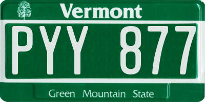 VT license plate PYY877