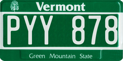 VT license plate PYY878
