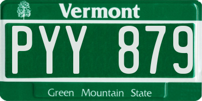 VT license plate PYY879
