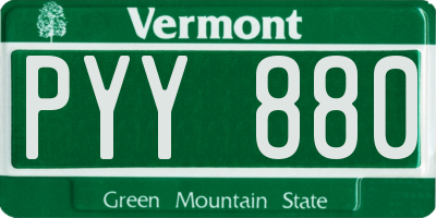 VT license plate PYY880