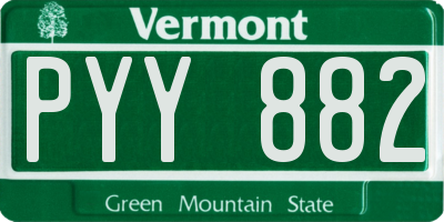 VT license plate PYY882