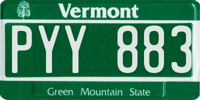 VT license plate PYY883