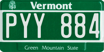 VT license plate PYY884