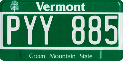 VT license plate PYY885