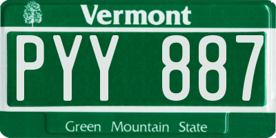 VT license plate PYY887
