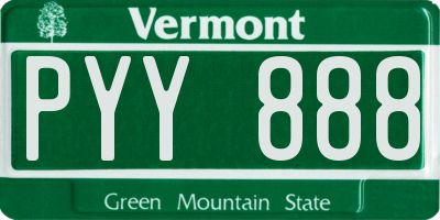 VT license plate PYY888