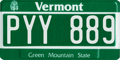 VT license plate PYY889