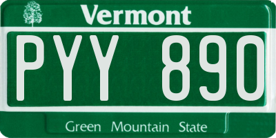 VT license plate PYY890