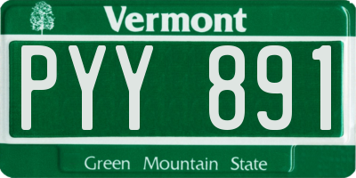 VT license plate PYY891