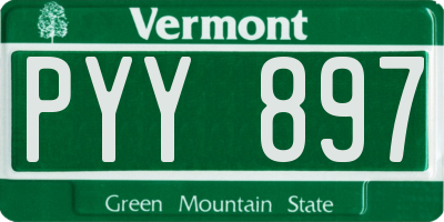 VT license plate PYY897