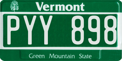 VT license plate PYY898