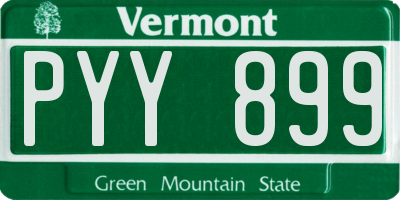VT license plate PYY899
