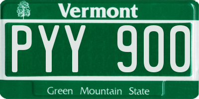 VT license plate PYY900