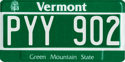 VT license plate PYY902