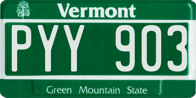 VT license plate PYY903