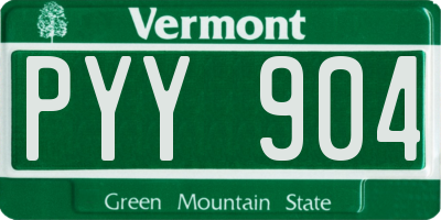 VT license plate PYY904