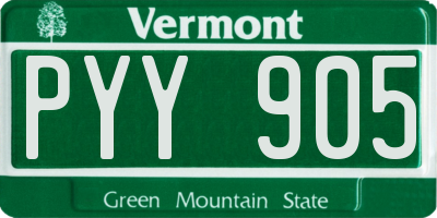 VT license plate PYY905