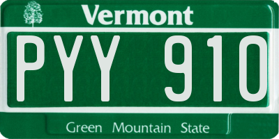 VT license plate PYY910