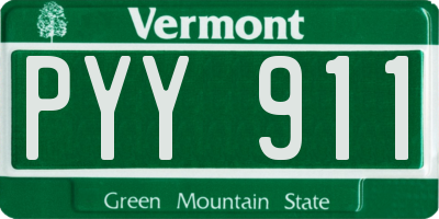 VT license plate PYY911