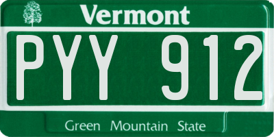 VT license plate PYY912