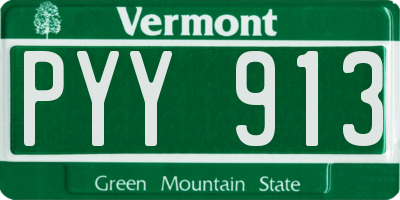 VT license plate PYY913