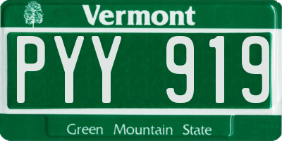 VT license plate PYY919