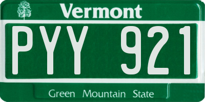 VT license plate PYY921