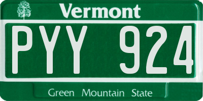 VT license plate PYY924